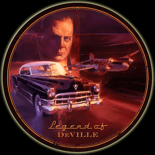 Legend of Deville - Vintage Tin Sign - Round, Tom Fritz