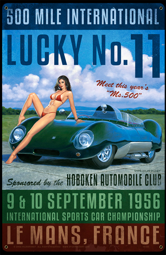 Lucky Lotus - Vintage Tin Sign - Large, Greg Hildebrandt
