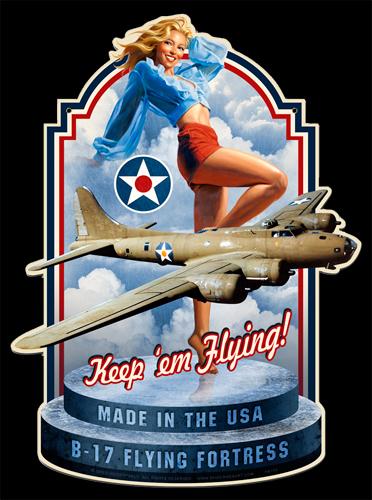 Made in the USA - Vintage Tin Sign - Shaped - Large, Greg Hildebrandt