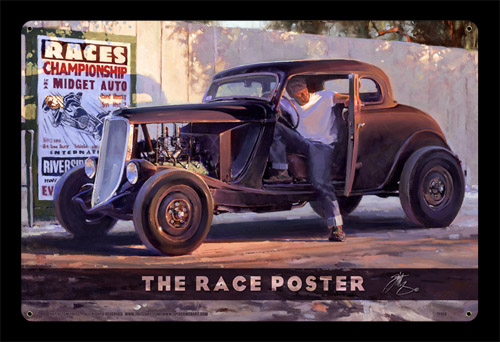 The Race Poster - Vintage Tin Sign - Large, Tom Fritz