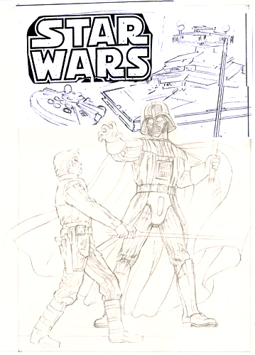 Star Wars - Marvel Cover - Final Sketch, Greg Hildebrandt