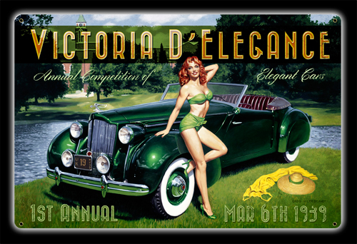 Victoria DeElegance - Vintage Tin Sign - Large, Greg Hildebrandt