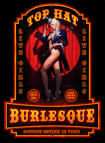 Top Hat - Vintage Tin Sign - Large, Greg Hildebrandt