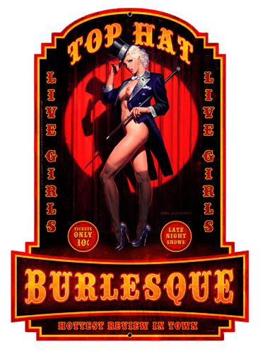 Top Hat - Vintage Tin Sign, Greg Hildebrandt