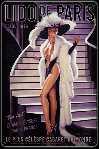 Lido de Paris - Vintage Tin Sign - Large, Greg Hildebrandt