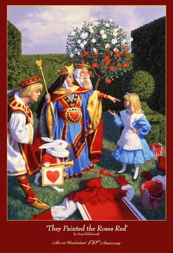 They Painted the Roses Red - 150th Anniversary Alice in Wonderland Print, Greg Hildebrandt