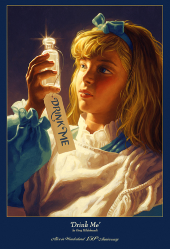 Drink Me - 150th Anniversary Alice in Wonderland Print, Greg Hildebrandt