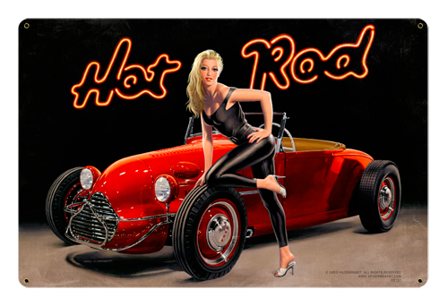 Hot Rod - Vintage Tin Sign - Large, Greg Hildebrandt