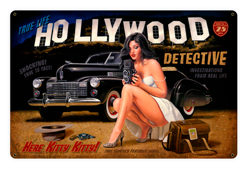 Hey Kitty, Kitty - Vintage Tin Sign - Large, Greg Hildebrandt