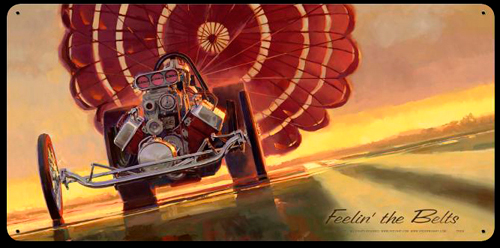 Feeling the Belts - Vintage Tin Sign - Large, Tom Fritz