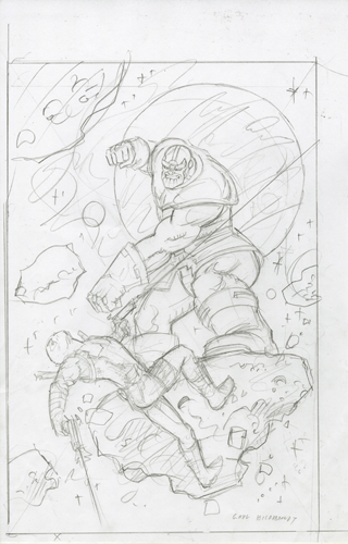 Deadpool v. Thanos - Sketch #1, Greg Hildebrandt