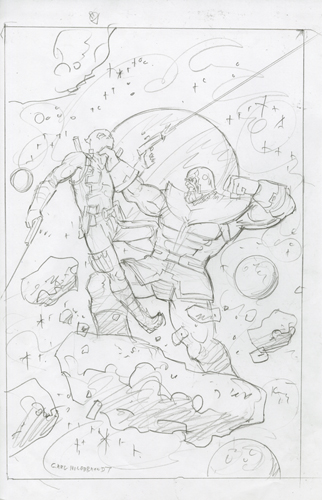 Deadpool v. Thanos - Sketch #2, Greg Hildebrandt