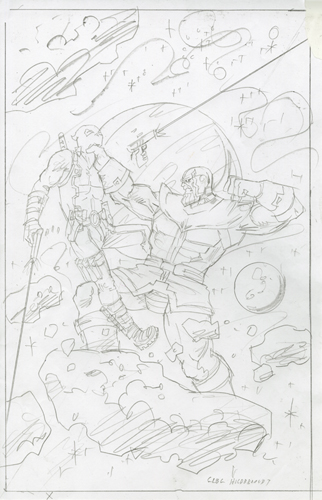 Deadpool v. Thanos - Sketch #3, Greg Hildebrandt