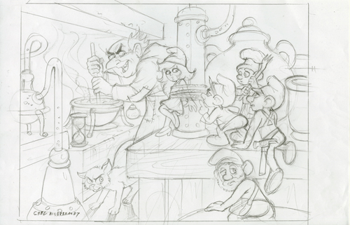 The Smurfs - sketch, Greg Hildebrandt