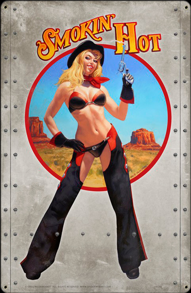 Smokin Hot - Vintage Tin Sign - Large, Greg Hildebrandt