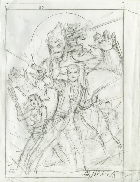 Guardians of the Galaxy - Cover - Rough #2, Greg Hildebrandt