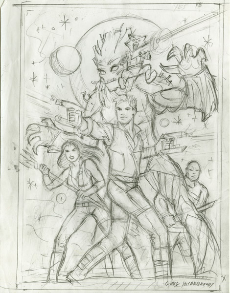 Guardians of the Galaxy - Cover - Rough #3, Greg Hildebrandt