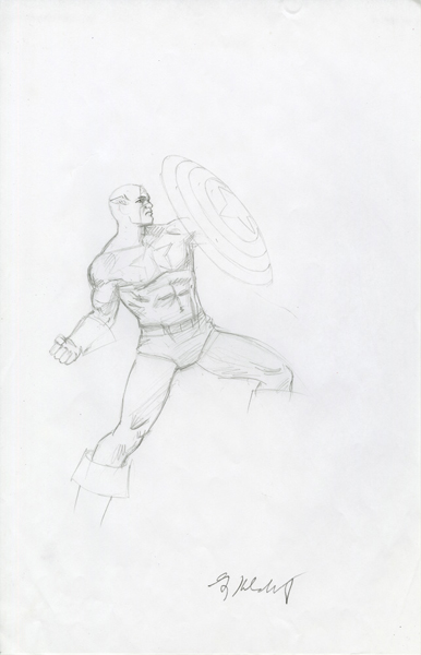 Secret Wars - Captain America - sketch, Greg Hildebrandt