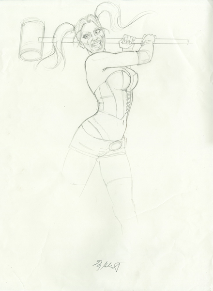 Mad Love - Harley Quinn - sketch #2, Greg Hildebrandt
