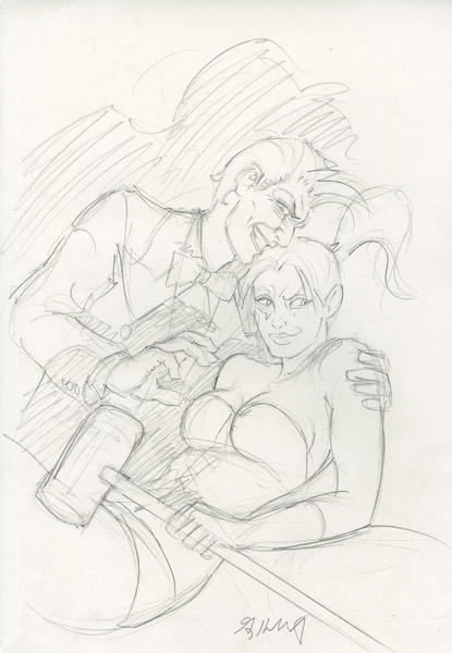 Idle Hands - Harley Quinn and Joker, Greg Hildebrandt