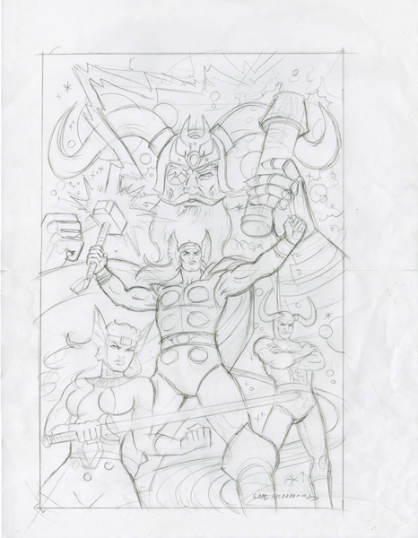 Thor - Marvel Cover - Sketch #1, Greg Hildebrandt