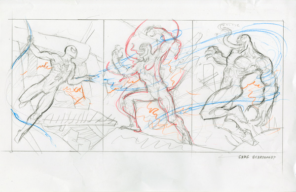 Spider-Man vs. Venom and Carnage - Rough, Greg Hildebrandt