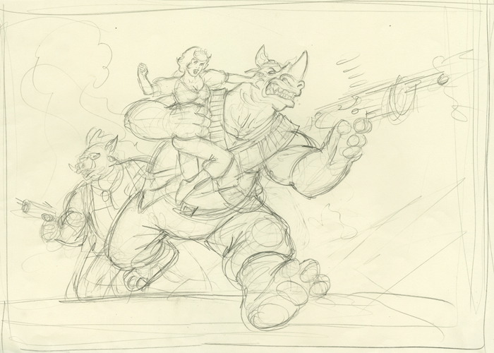 Bebop and Rocksteady-Rough #2, Greg Hildebrandt