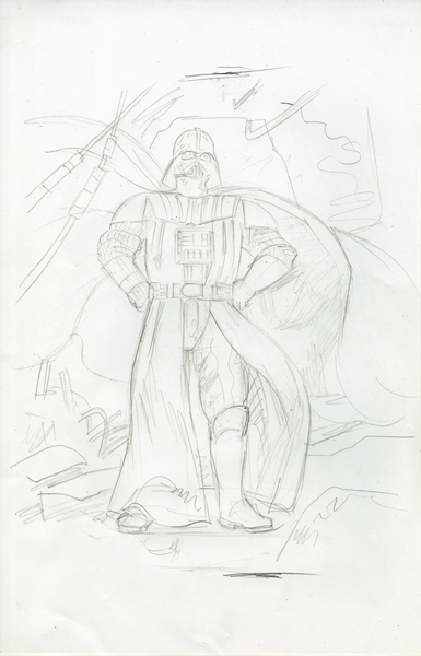 Vader - Black Board Sketch, Greg Hildebrandt