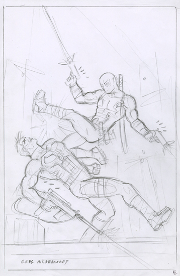 Deadpool v Punisher - Sketch E, Greg Hildebrandt