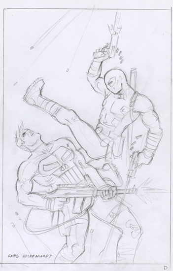 Deadpool v Punisher - Sketch D, Greg Hildebrandt