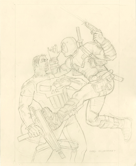Deadpool v Punisher - Sketch F, Greg Hildebrandt