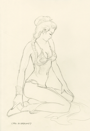 Princess Leia - Preliminary Sketch, Greg Hildebrandt