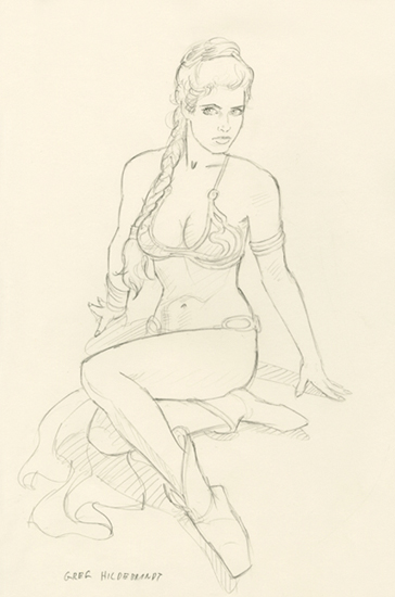 Princess Leia - Final Sketch, Greg Hildebrandt