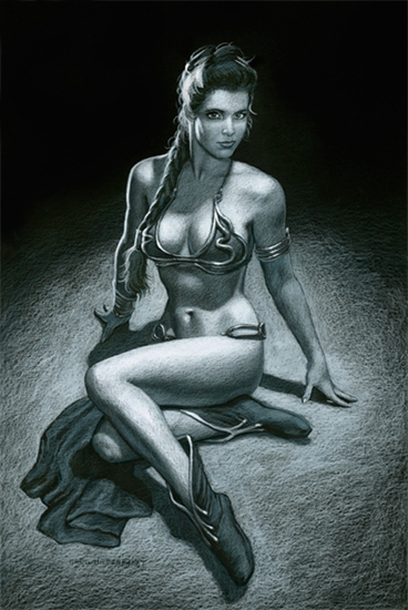 Princess Leia - Black Board, Greg Hildebrandt