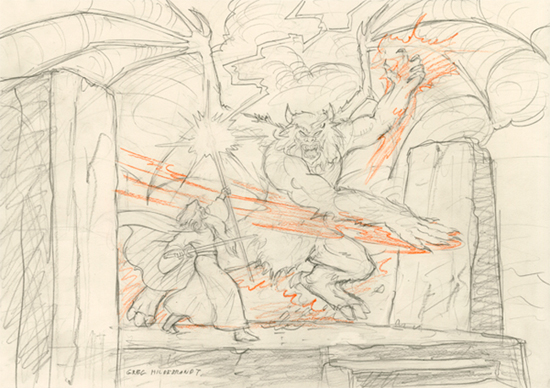 Battle of the Peak - Sketch , Greg Hildebrandt