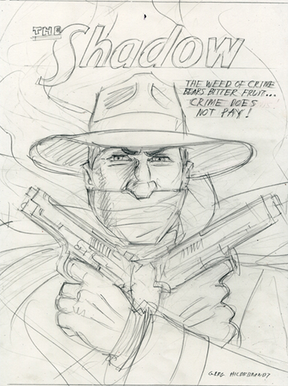 The Shadow - Sketch #3, Greg Hildebrandt