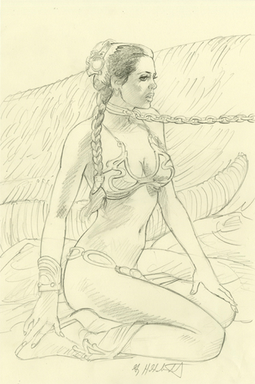 Slave Leia - Sketch, Greg Hildebrandt