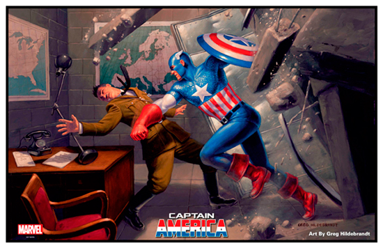 Captain America v Hitler - Marvel Cover Print 11x17, Greg Hildebrandt