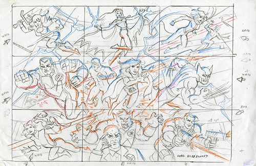 X - Men - 9 Block Rendered Xerox, Greg Hildebrandt