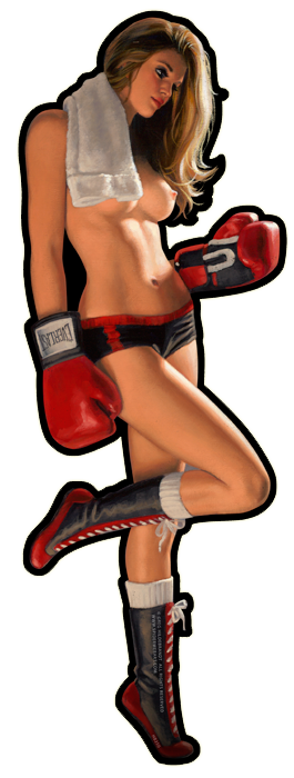 Time Out - Vintage Tin Sign - Cut Out Girl, Greg Hildebrandt