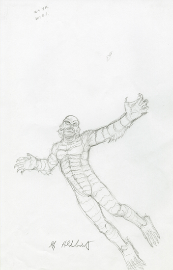 What If? Creature from the Black Lagoon - Preliminary Sketch #1, Greg Hildebrandt