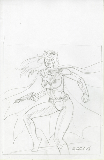 Batgirl Sketch Cover Preliminary #1, Greg Hildebrandt