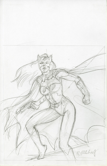 Batgirl Sketch Cover Preliminary #2, Greg Hildebrandt
