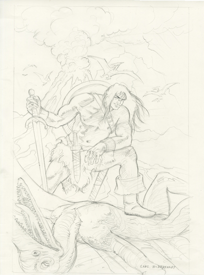 Conan Cover Final Sketch, Greg Hildebrandt