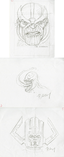 3 Piece Sketch Set, Greg Hildebrandt