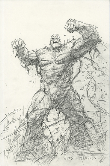 Swamp Thing Sketch 1, Greg Hildebrandt