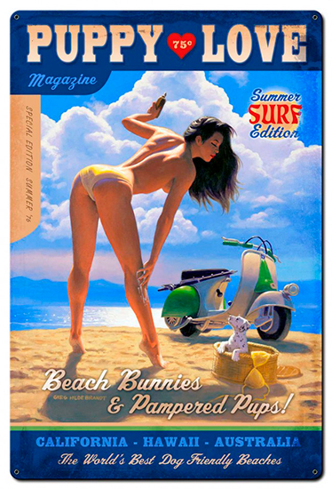Puppy Love - Vintage TIN SIGNS , Greg Hildebrandt