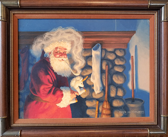 A Christmas Treasury - Santa and Unicorn, Greg Hildebrandt