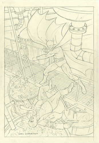 Batman Vs Stryker Final Sketch, Greg Hildebrandt