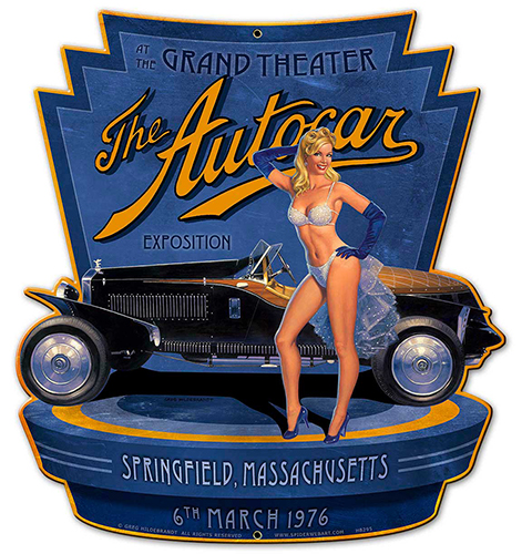 The Autocar Exposition - Vintage Tin Sign - Shaped Large, Greg Hildebrandt